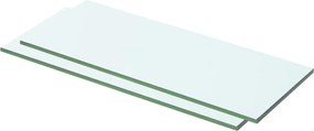 vidaXL Ράφια Πάνελ 2 τεμ. Διάφανα 50 x 15 εκ. Γυάλινα