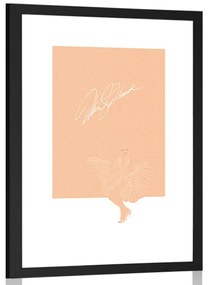 Αφίσα με πασπαρτού Μέριλιν Μονρόε με υπογραφή - 20x30 white