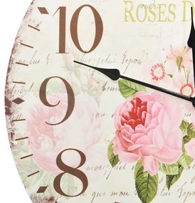 vidaXL Ρολόι Τοίχου Vintage Λουλούδι 60 εκ.