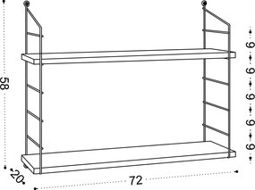 Wall Shelf Armoni 2'li - Shiny White White