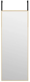 vidaXL Καθρέπτης Πόρτας Χρυσός 30 x 80 εκ. από Γυαλί και Αλουμίνιο
