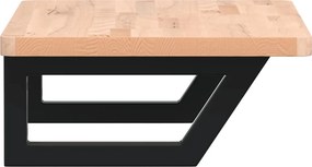 vidaXL Ράφι Νιπτήρα Τοίχου από Ατσάλι / Μασίφ Ξύλο Οξιάς