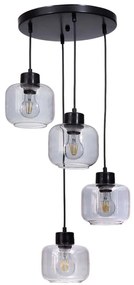 Φωτιστικό Οροφής 534LUN6148 Φ30x80cm 4xE27 40W Fume-Black Opviq