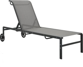 vidaXL Ξαπλώστρες 2 τεμ. από Textilene / Ατσάλι με Τραπέζι