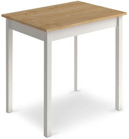 Τραπέζι Mini 0117682 59x78x75cm Oak-White Μελαμίνη,Μέταλλο