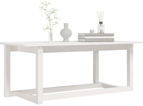 vidaXL Τραπεζάκι Σαλονιού Λευκό 110x55x45 εκ. από Μασίφ Ξύλο Πεύκου