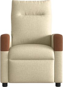 vidaXL Πολυθρόνα Ανακλινόμενη Ηλεκτρική Κρεμ Υφασμάτινη