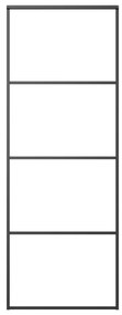 Συρόμενη Πόρτα Μαύρη Αμμοβολή 76 x 205 εκ. Γυαλί ESG/Αλουμίνιο - Μαύρο