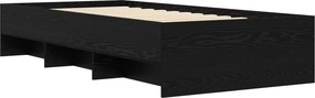 vidaXL Σκελετός Κρεβατιού Μαύρη Δρυς 80 x 200 cm Επεξεργασμένο Ξύλο