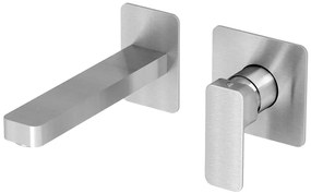 Μπαταρία νιπτήρος εντοιχισμού Eurorama Quadra 2 οπών-Inox