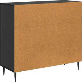 vidaXL Πλαϊνό γραφείο Μαύρο 89 x 34,5 x 80 εκ Επεξεργασμένο Ξύλο