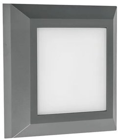 Απλίκα Φωτιστικό Τοίχου LED 3W 3CCT IP65 25x25cm Slim Pro Eurolamp-145-52087-Ανθρακί 145-52087