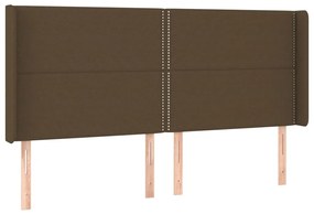 Κεφαλάρι με Πτερύγια Σκούρο Καφέ 183x16x118/128 εκ. Υφασμάτινο 3119457