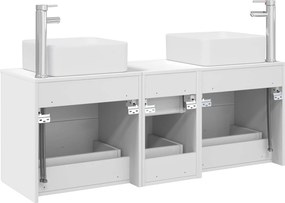 vidaXL Σετ Ντουλαπιών Μπάνιου 3 τμχ. Λευκό 129 x 41 x 80 cm