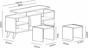 TV Unit Kutay - White, Teak White
Teak