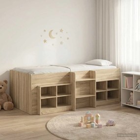 vidaXL Κρεβάτι σοφίτας με ντουλάπι με ράφι 3 τμχ. Sonoma Δρυς