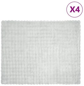 vidaXL Ψεύτικη κουβέρτα από κουνέλι 4 pcs Γκρι 130 x 150 cm