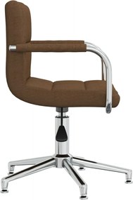 vidaXL Καρέκλα Τραπεζαρίας Περιστρεφόμενη Καφέ Υφασμάτινη