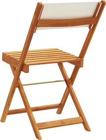 vidaXL Καρέκλες Μπιστρό 2τεμ. Κρεμ Λευκό Μασίφ Ακακία &amp; Ύφασμα