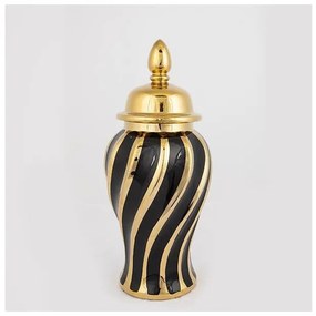 Βάζο Κεραμικό Χρυσό &amp; Μαύρο 16x16x36.5cm 752-20033 Estheti-752-20033-Μαύρο-Χρυσό 752-20033
