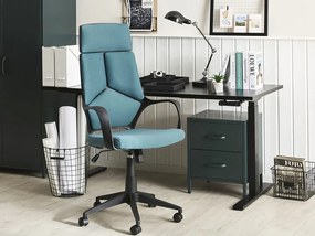Καρέκλα γραφείου Berwyn 208, Μαύρο, Τυρκουάζ, 116x64x64cm, 14 kg, Με μπράτσα, Με ρόδες, Μηχανισμός καρέκλας: Κλίση | Epipla1.gr