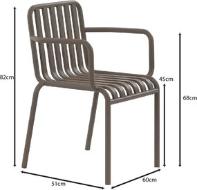 MODIAL Πολυθρόνα Μέταλλο Βαφή Cappuccino   6τμχ