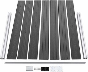 vidaXL Σετ Πάνελ Περίφραξης Μαύρο 699 x 146 εκ. από WPC