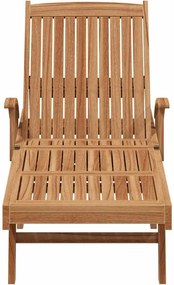 vidaXL Ξαπλώστρα Στερεό Ξύλο Τίκ Καφέ
