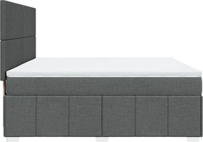 vidaXL Κρεβάτι Boxspring με Στρώμα Σκούρο Γκρι 180x200 εκ Υφασμάτιν