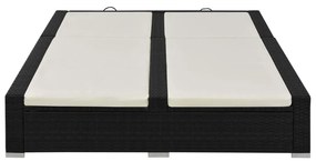 vidaXL Ξαπλώστρα Διπλή Μαύρη από Συνθετικό Ρατάν