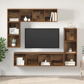 vidaXL Σετ επίπλου τηλεόρασης 4 pcs Παλιό ξύλο Επεξεργασμένο ξύλο