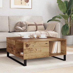vidaXL Τραπεζάκι σαλονιού Παλαιό ξύλο 80 x 80 x 36.5 εκ