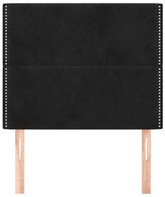 vidaXL Κεφαλάρι Μαύρο Βελούδινο 90x5x118/128 εκ.