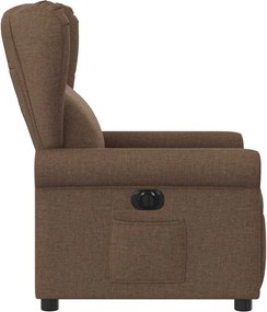 vidaXL Πολυθρόνα Ανακλινόμενη Ηλεκτρική Καφέ Υφασμάτινη