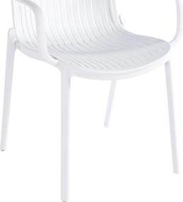 Πολυθρόνα Teragi στοιβαζόμενη pakoworld pp με UV protection λευκή 59x57x82εκ