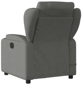 vidaXL Πολυθρόνα Μασάζ Ανακλινόμενη Σκούρο Γκρι Υφασμάτινη