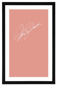Αφίσα με πασπαρτού Υπογραφή Μέριλιν Μονρόε - 40x60 black