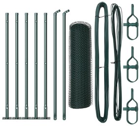 vidaXL Hexagon Fence Πράσινο 0.4x10 μ Χάλυβας