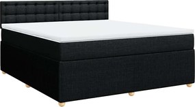 vidaXL Κρεβάτι Boxspring με Στρώμα Μαύρο 180x200 εκ. Υφασμάτινο
