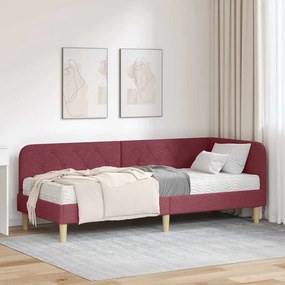 vidaXL Κρεβάτι Γωνίας Κόκκινο 80 x 200 cm ύφασμα