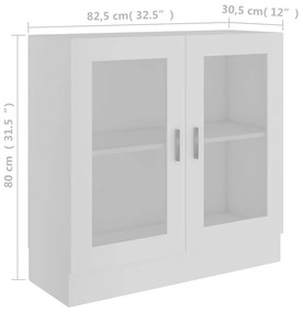 Βιτρίνα Λευκή 82,5 x 30,5 x 80 εκ. Επεξ. Ξύλο - Λευκό