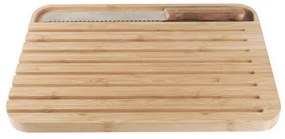 Επιφάνεια Κοπής &amp; Μαχαίρι NBA127 36 x 26cm Natural Pebbly Bamboo