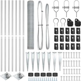 vidaXL Στύλος Περιφράξεων Ασημί 10 x 1,4 μ (25 χλστ πλέγμα) Ατσάλι