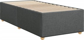 vidaXL Κρεβάτι Boxspring με Στρώμα Σκούρο Γκρι 90x200 εκ. Υφασμάτινο