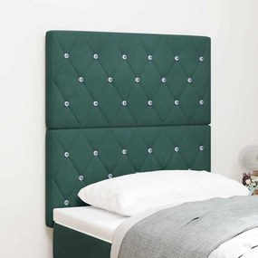 vidaXL Βελούδινο Κεφαλάρι Argyle Σκούρο πράσινο 80 cm Βελούδο