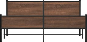 vidaXL Σκελετός Κρεβ. Χωρίς Στρώμα Καφέ Δρυς 183x213 εκ. Μεταλλικό