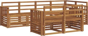 vidaXL Σειρά Καναπέ Εξωτερικού 7 pcs Φυσικό Πολυεστέρας