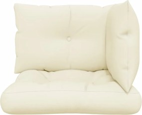 vidaXL Μαξιλάρια Παλέτας 3 τεμ. Κρεμ Υφασμάτινα