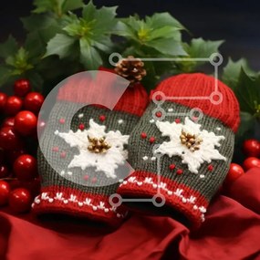 Intra Συλλεκτικό Ξύλινο Παζλ Plywood 4mm - Γιορτινά πλεκτά γάντια Σε Ξύλινο Κουτί - Διαστάσεις: 10x10 cm – 25 κομμάτια