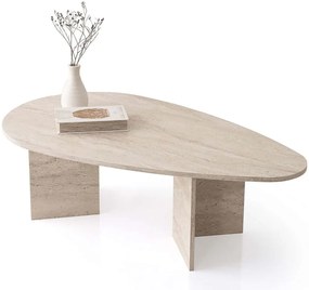 Τραπέζι Σαλονιού Flap 974NMB2228 139,5x79,5x42cm Travertine Beige
